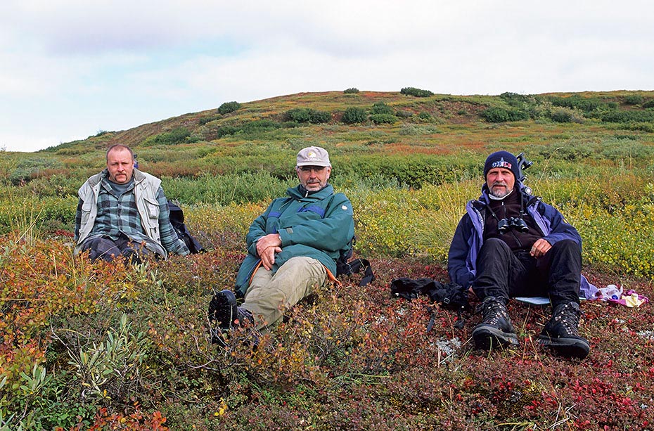 v.r. Andreas, Rainer und Ich, Denali-Nationalpark - (Alaska), f.r. Andreas, Rainer and me