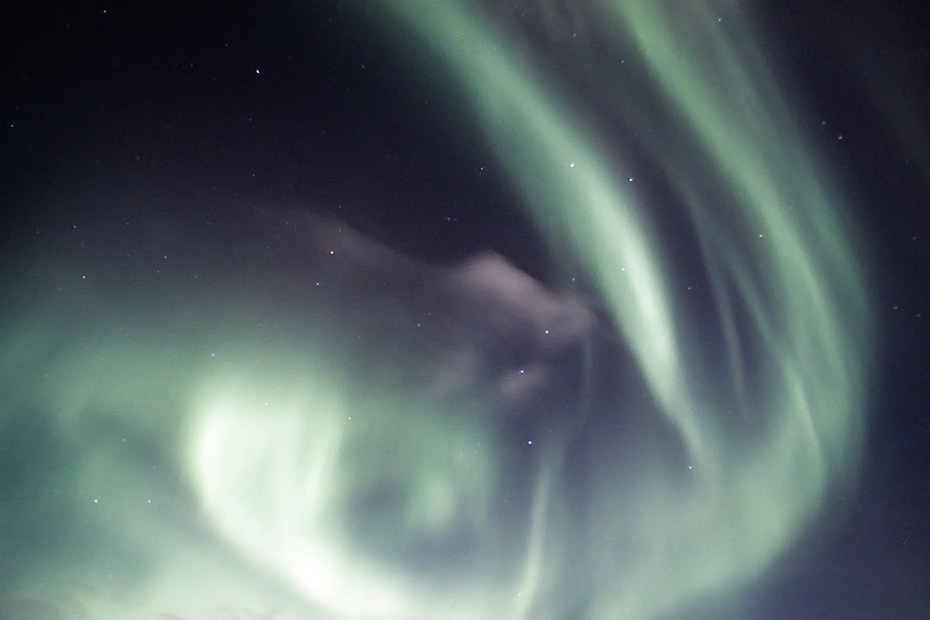 Nordlichter am Nachthimmel, Abisko-Nationalpark  -  Norrbotten, Northern Lights in the night sky