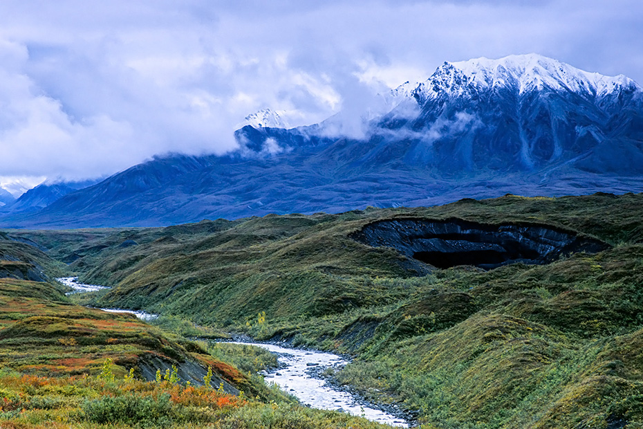 Mount Eielson und Muldrow Gletscher im Fruehherbst, Denali Nationalpark  -  Alaska, Mount Eielson and Muldrow Glacier at the beginning of fall