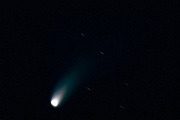Komet Hale-Bopp am Nachthimmel, Itzehoe im Kreis Steinburg  -  Schleswig-Holstein 1997  -  Deutschland, Comet Hale-Bopp in the night sky